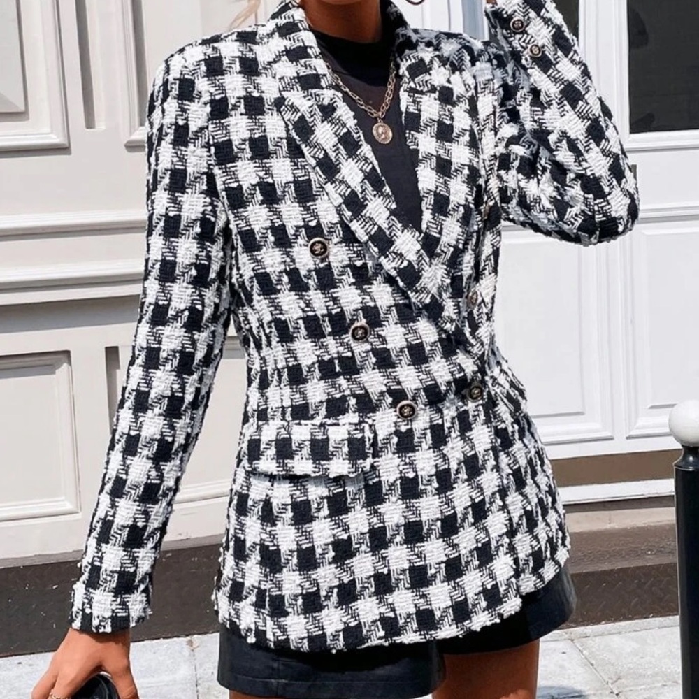 Plaid Doble Breasted Blazer